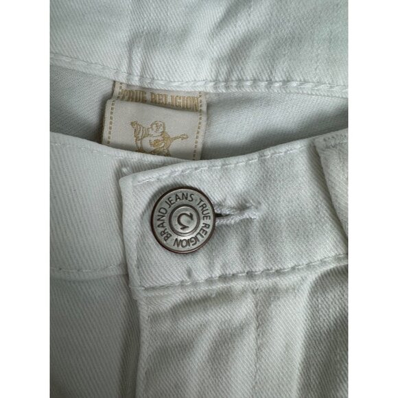 True Religion Womens Relaxed White Miles Relaxed Shorts Size 26 NWT - Picture 9 of 16